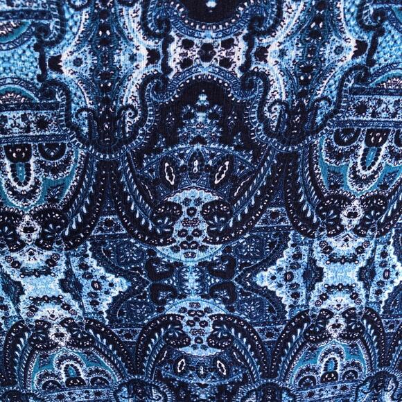 Lucky Brand Women's Blue Patterned Sleeveless High Neck Hi-Low Hem Dress sz S - Picture 3 of 7